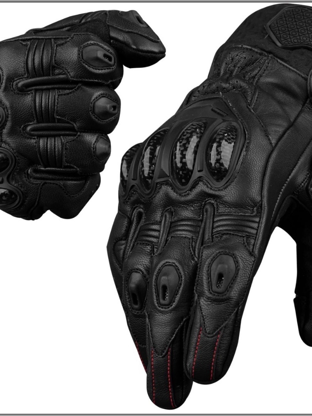 J.A.G. Leather Motorcycle Gloves Carbon Fiber Knuckle Protection Unisex Size XS